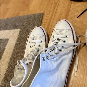 Converse White Athletic Shoes with Red Accents